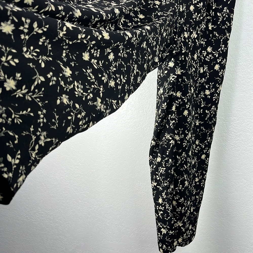 Vintage Street Wear Carole Little Wide Leg Pants Womens 10 Black Floral Print - Picture 7 of 10